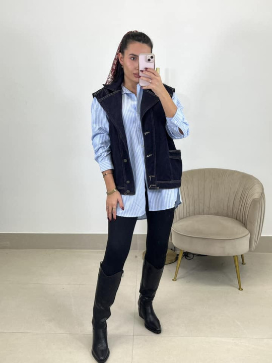 Chaleco denim oscuro