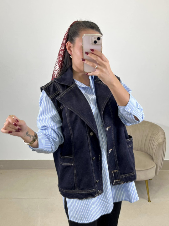 Chaleco denim oscuro