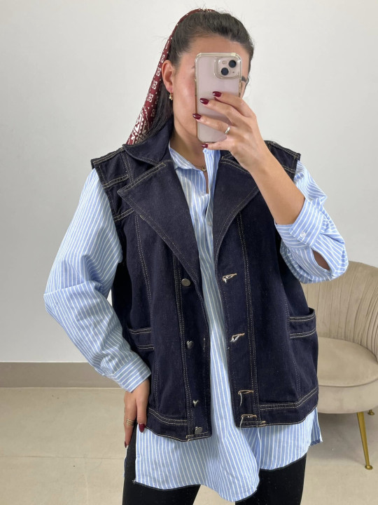 Chaleco denim oscuro