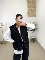 Chaleco denim oscuro