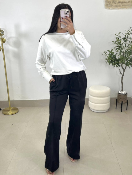 pantalon felpa basico negro