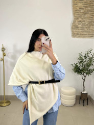 poncho punto beige