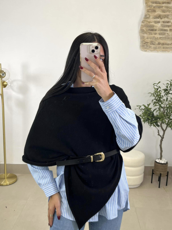 poncho punto negro