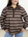 Camiseta polera rayas marron