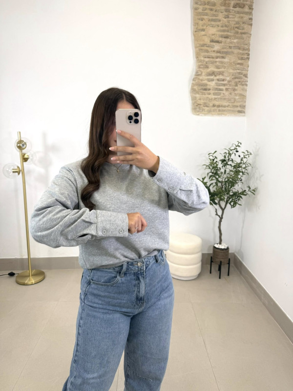 sudadera hombrera basica gris