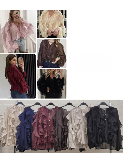 Blusa volante botones