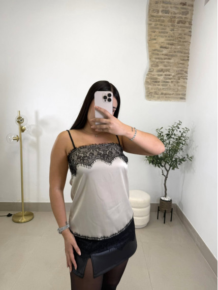 Lencero combinado beige/negro