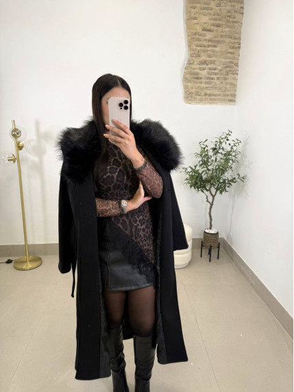 Abrigo paris (pelo desmontable) negro