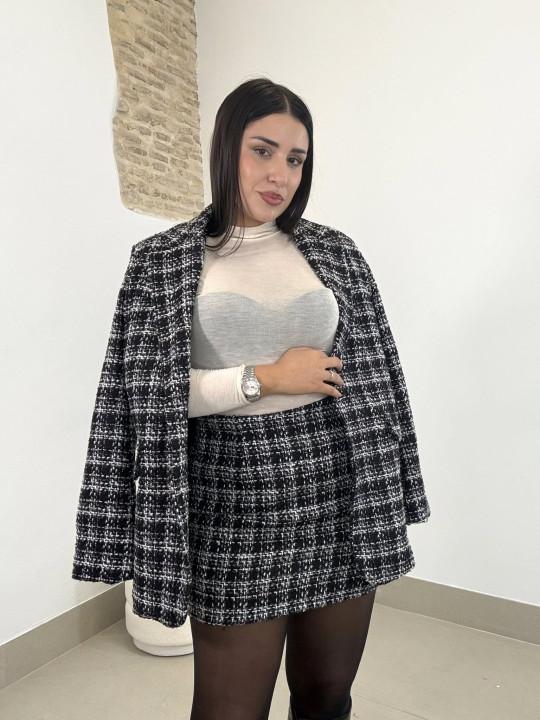 Chaqueta pata de gallo brillo