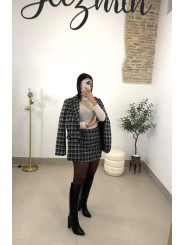 Chaqueta pata de gallo brillo