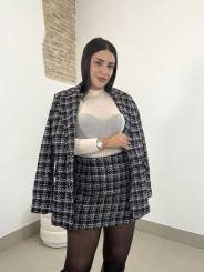 Chaqueta pata de gallo brillo