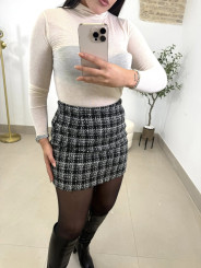 Faldapantalon pata de gallo brillo