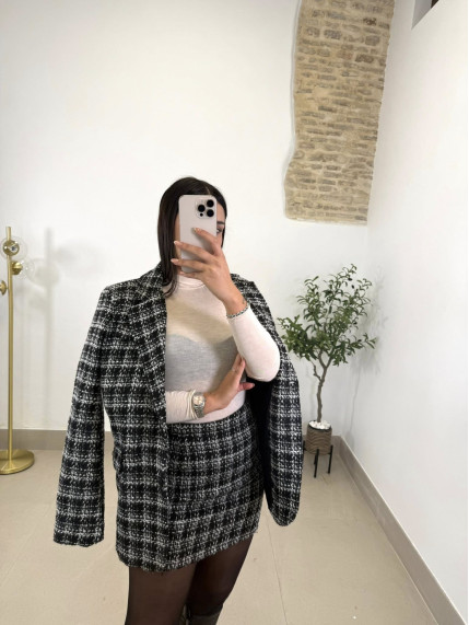 Faldapantalon pata de gallo brillo