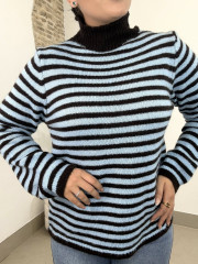 jersey punto raya celeste/marron