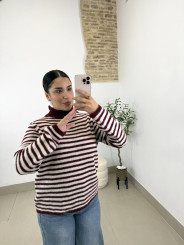 jersey punto rayas tinto