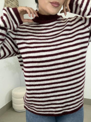 jersey punto rayas tinto