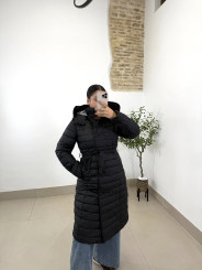 Parka acolchada larga negra