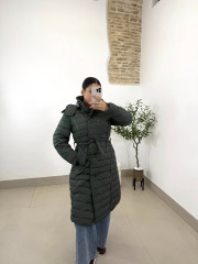 parka acolchada larga verde