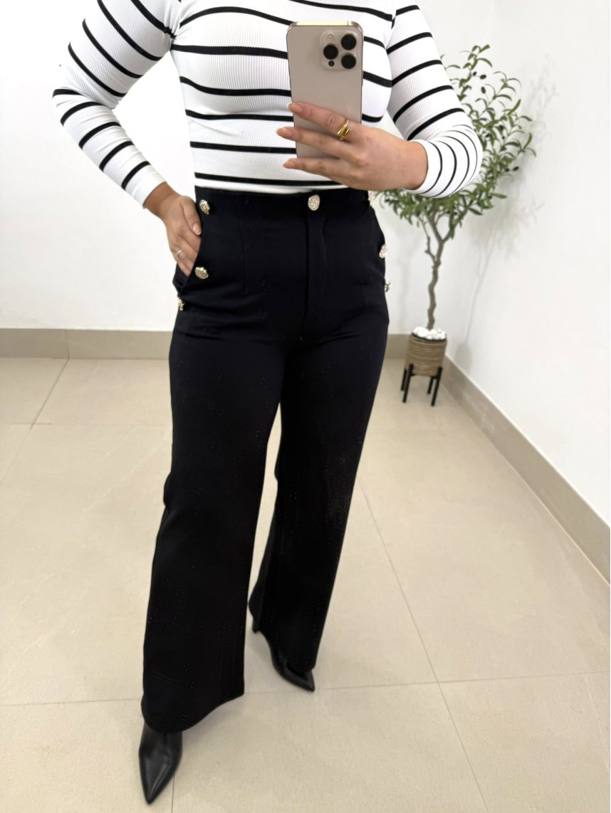 Pantalón negro botones