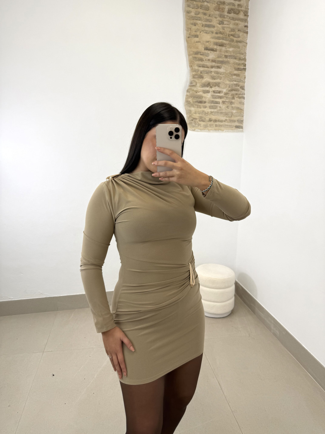 vestido mara beige
