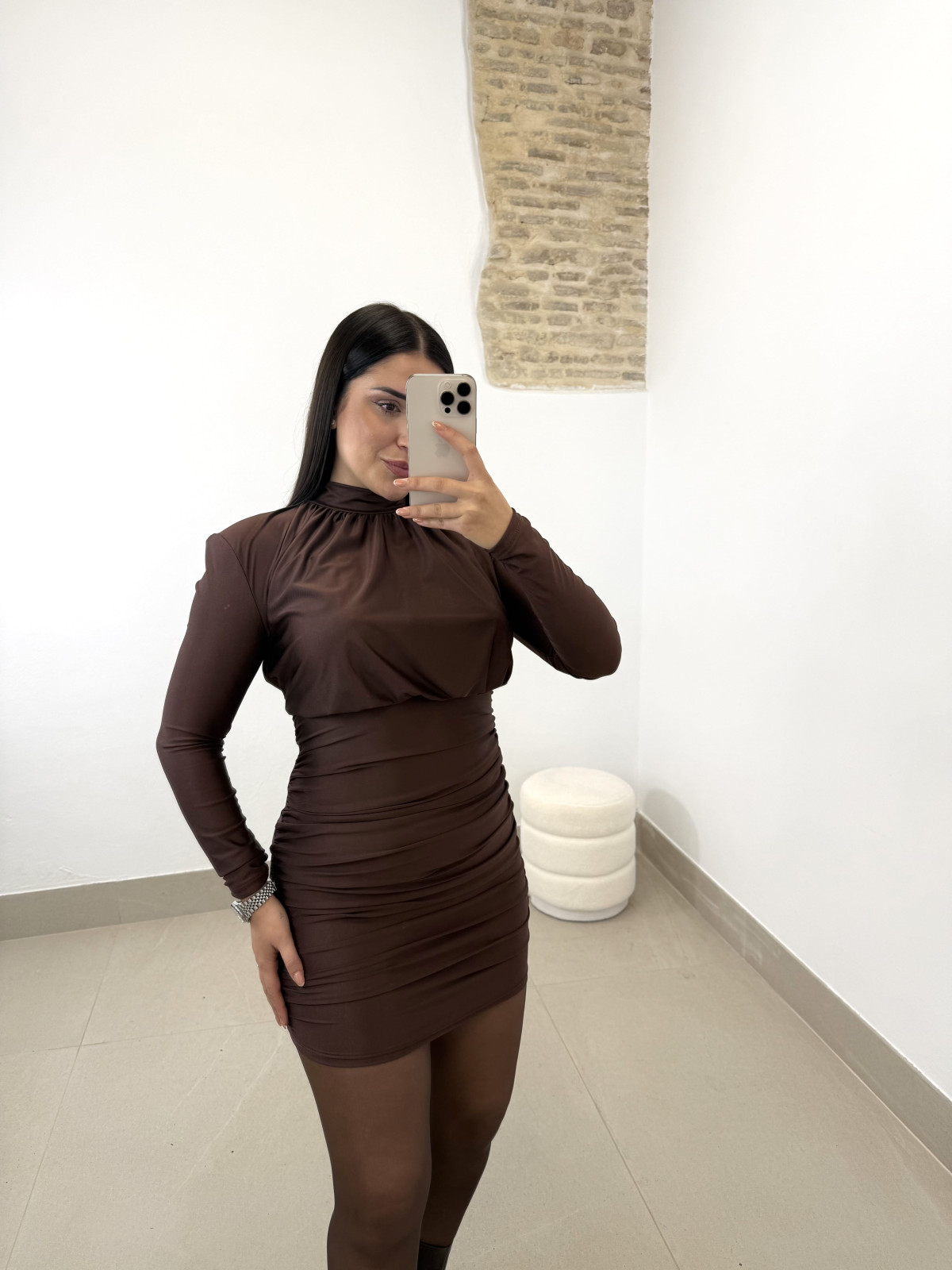 vestido amanda marron