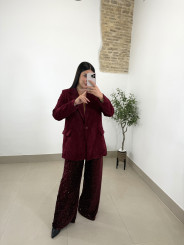 pantalon lentejuela tinto