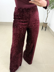 pantalon lentejuela tinto
