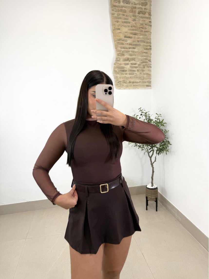 body basico tul marron