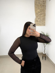 body basico tul negro