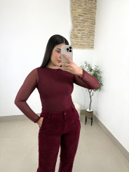 Body basico tul tinto