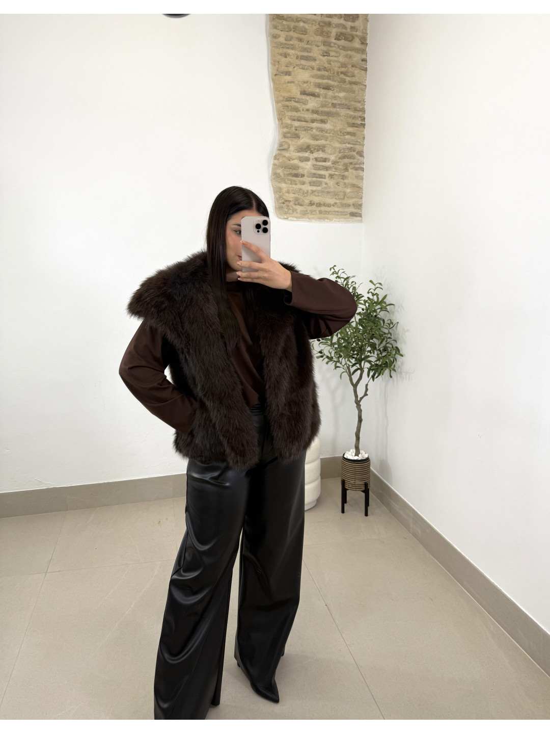 Pantalon polipiel corte recto