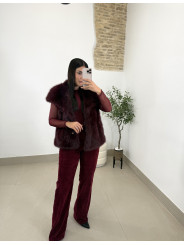 Chaleco pelo tinto