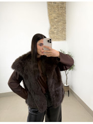 Chaleco pelo marron