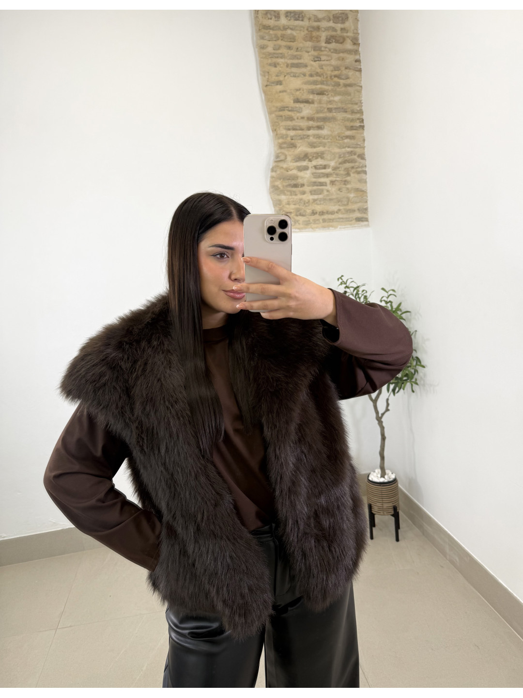 Chaleco pelo marron