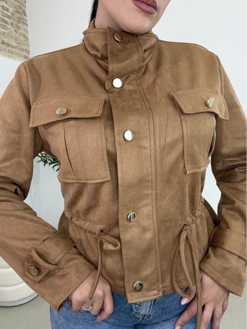 Bomber antelina fruncida marron