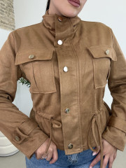 Bomber antelina fruncida marron