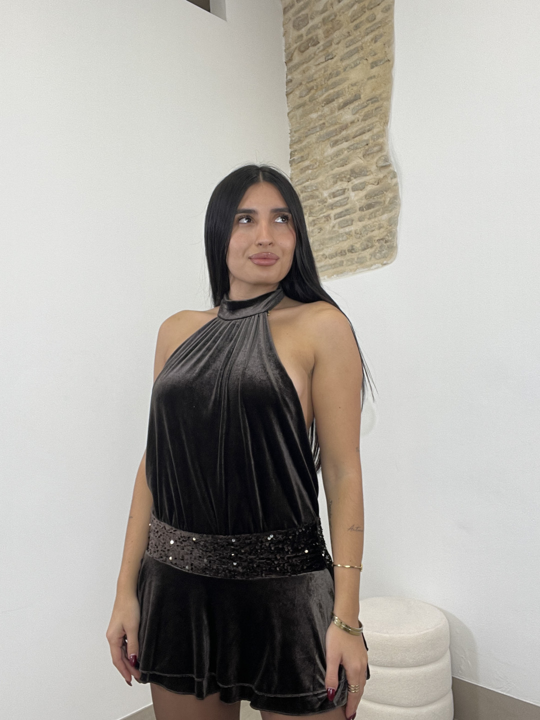 vestido sindy marron