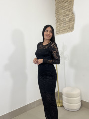 vestido encaje largo negro