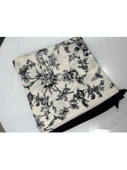 pAÑUELO PICO FLORAL BLANCO/NEGRO