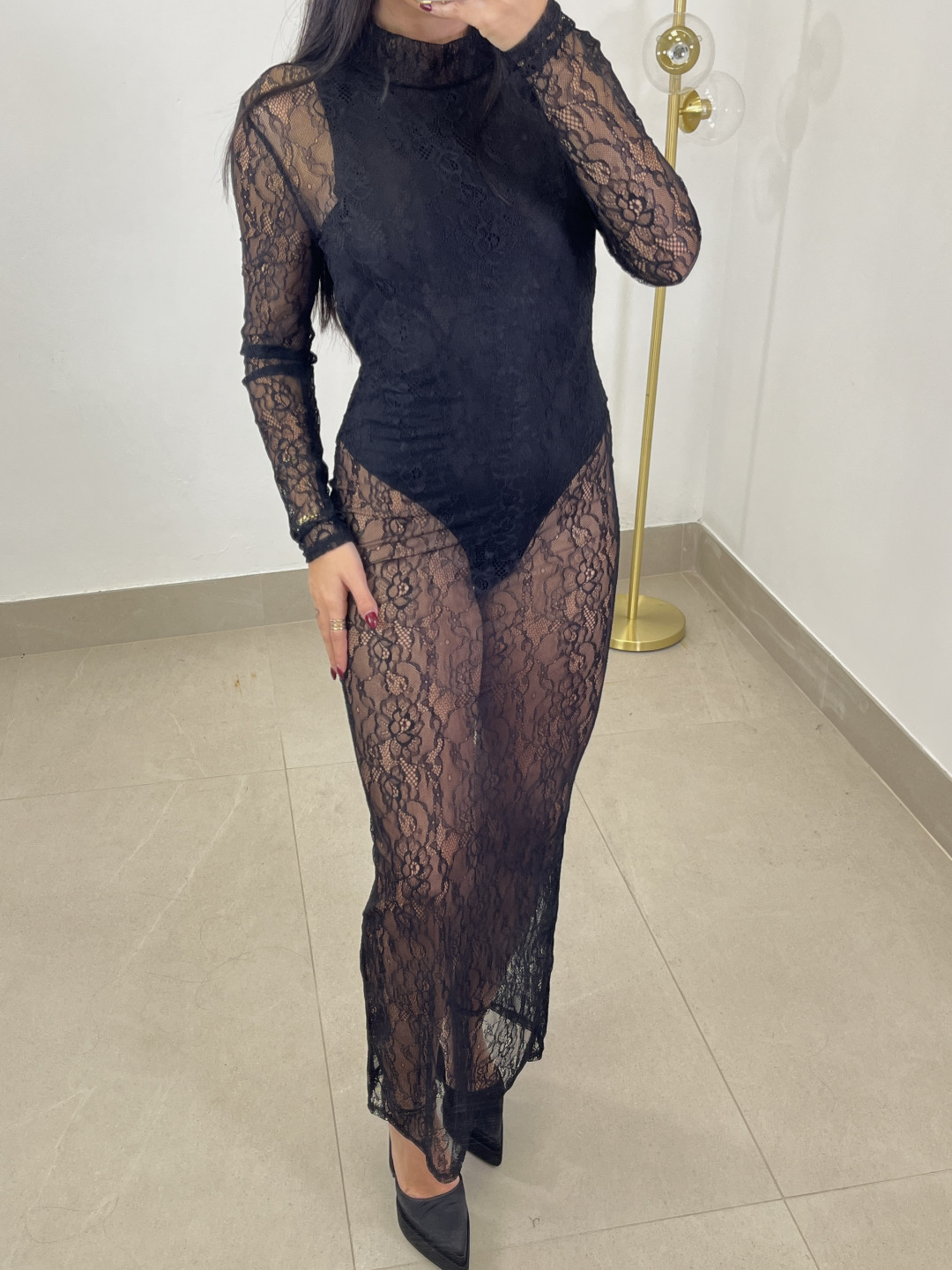 vestido elena encaje negro