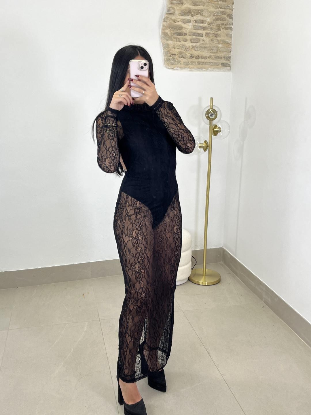 vestido elena encaje negro