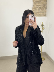Blazer lentejuela terciopelo negro