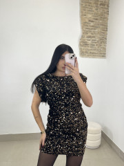 Vestido lentejuela terciopelo mini