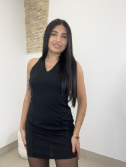 vestido espalda lazo negro