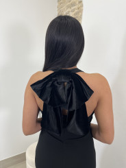 vestido espalda lazo negro