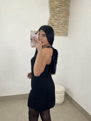 vestido espalda lazo negro