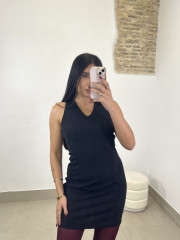 vestido espalda lazo tinto