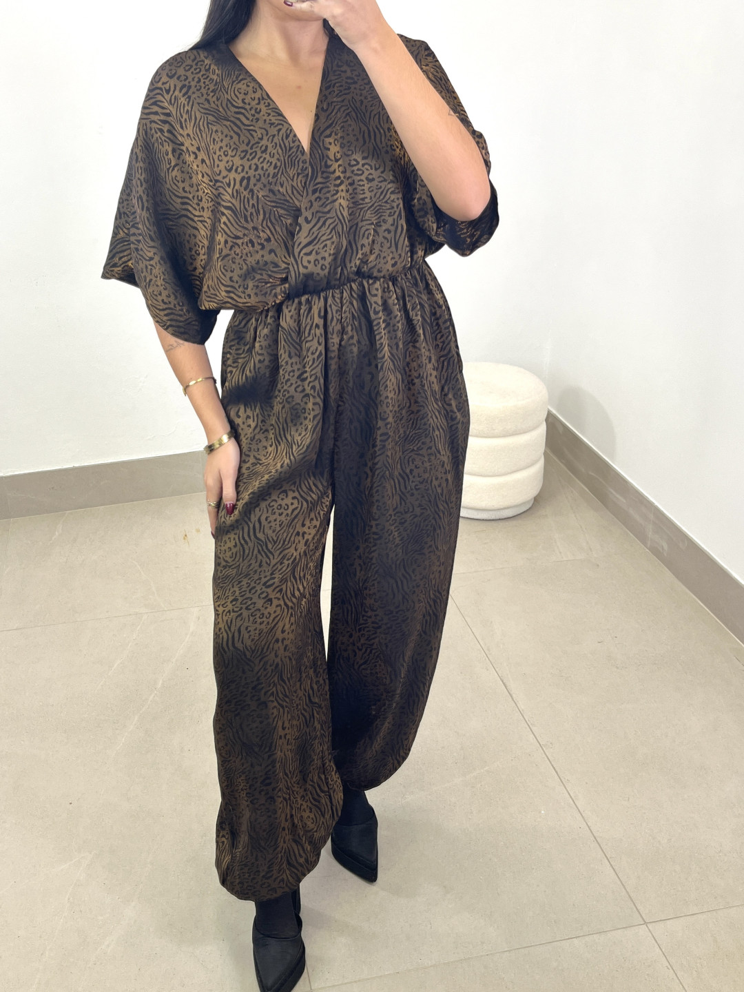 Mono satinado estampado animal print