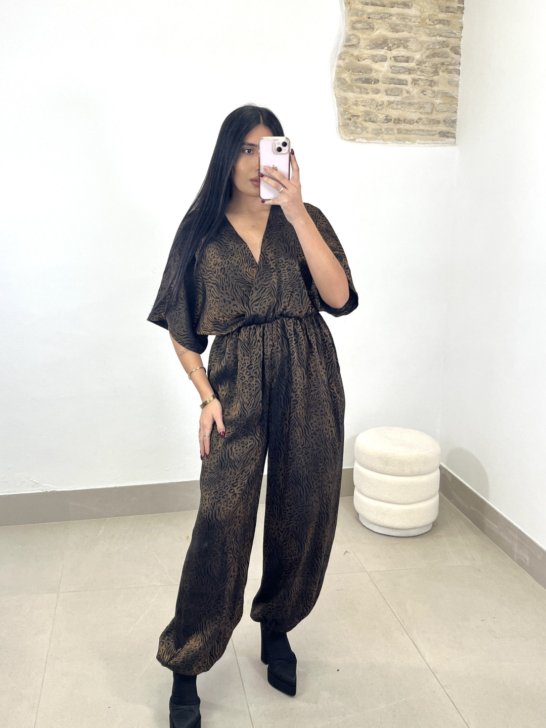 Mono satinado estampado animal print