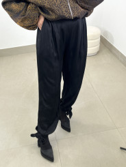 Pantalon boho detalle lazo negro